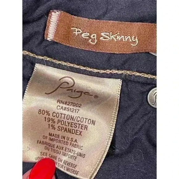 Paige Women's Peg Skinny Jeans Medium Wash SIZE-27 - Picture 4 of 7